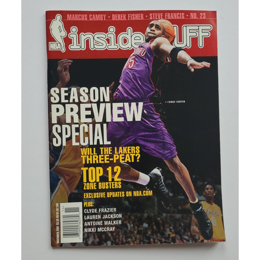 2001‎ NBA Inside Stuff Magazine Vince Carter Raptors Season Preview No 23